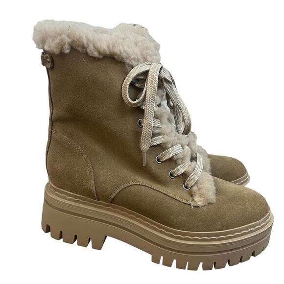 NWOT Women's Sam Edelman Washed Taupe Kyler 2 Combat Boots – Sz 9 - Picture 4 of 8